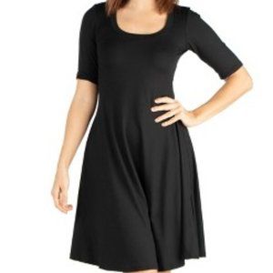 Black Knee Length Elbow Sleeves Old Navy Dress